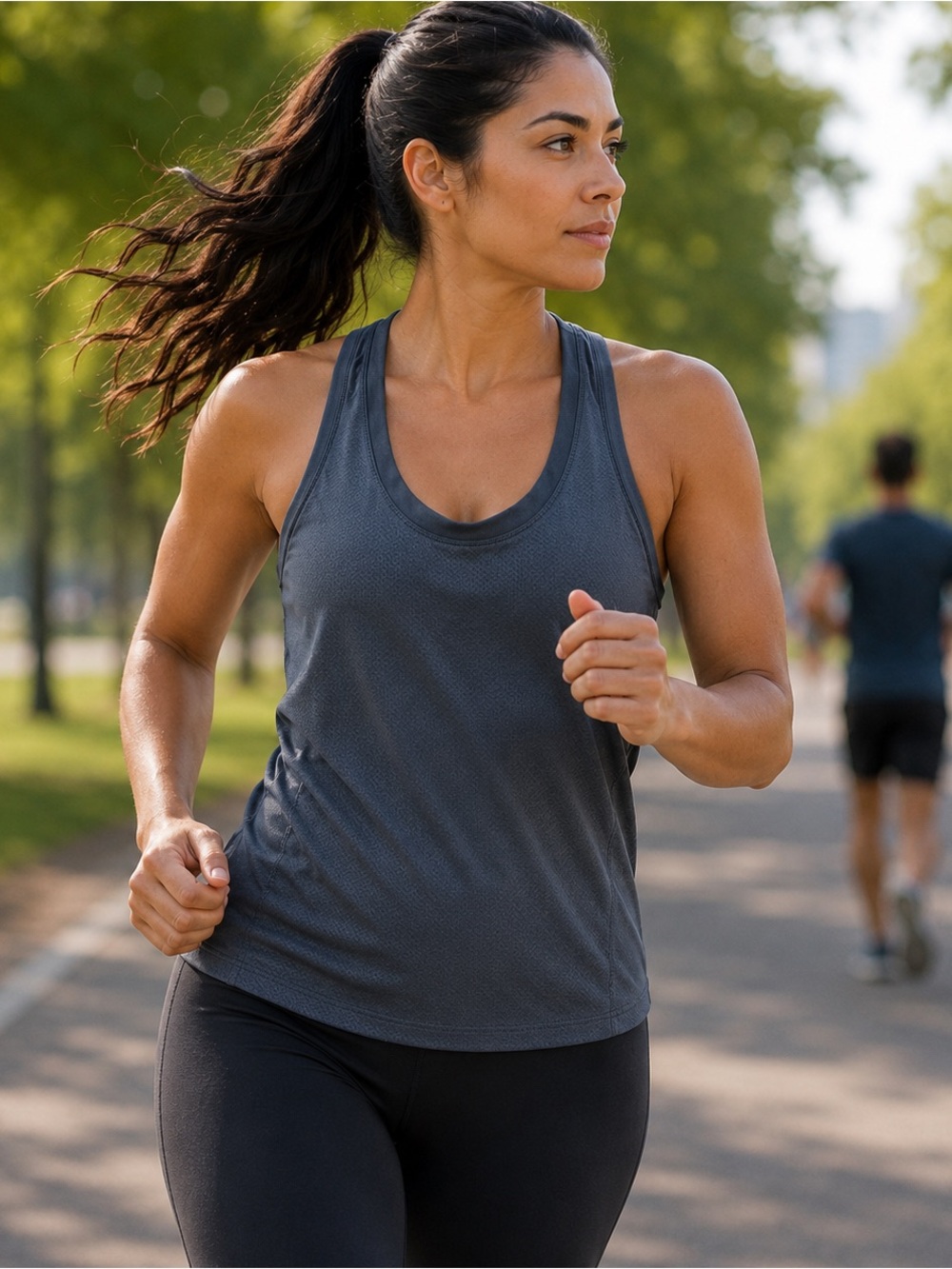 Athleta Gray Racerback Tank S Workout Top Running Yoga Activewear